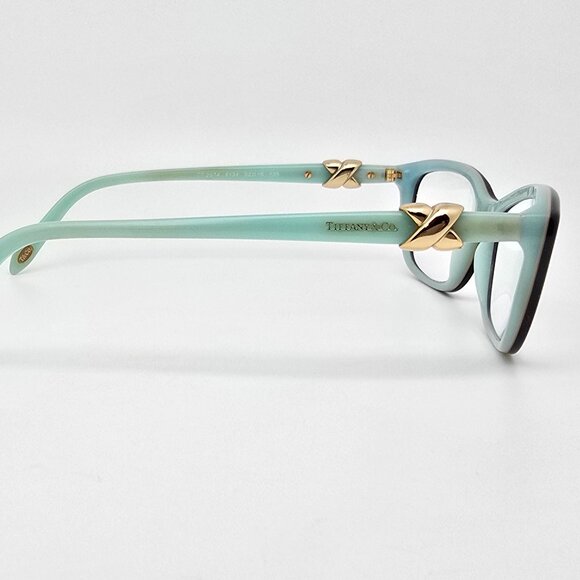 Tiffany & Co TF2074 8134 Havana on Tiffany Blue Cat Eye Eyeglasses Frame w/ Case - Picture 6 of 16